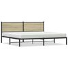 vidaXL Estructura de cama sin colch&oacute;n metal roble Sonoma 193x203 cm