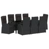 vidaXL Conjunto de Comedor de Jard&iacute;n 9 uds. Negro rat&aacute;n sint&eacute;tico
