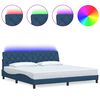 vidaXL Estructura de cama con LED sin colch&oacute;n tela azul 200x200 cm