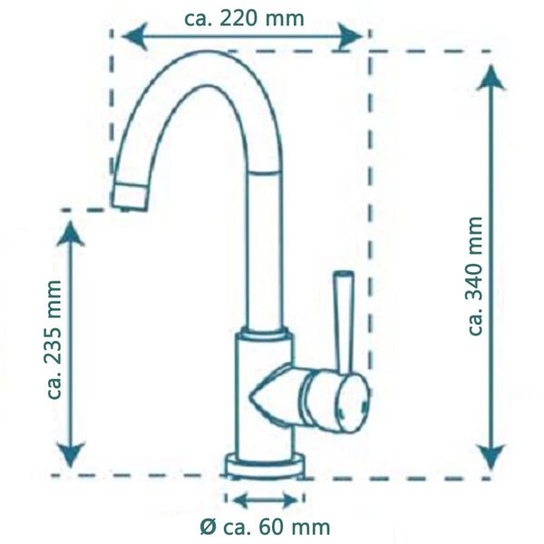 SCH&Uuml;TTE Grifo mezclador con ca&ntilde;o redondo CORNWALL baja presi&oacute;n cromado