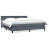 vidaXL Cama box spring con colch&oacute;n terciopelo gris oscuro 180x220 cm