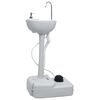 vidaXL Lavabo port&aacute;til con pedestal para camping gris 20 L