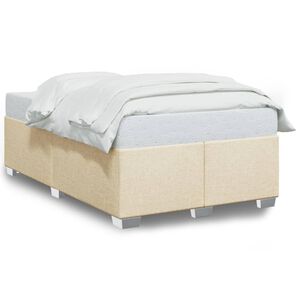 vidaXL Estructura de cama sin colch&oacute;n tela crema 120x200 cm