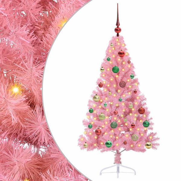 vidaXL &Aacute;rbol de Navidad Artificial Preiluminado Rosa 150 cm PVC