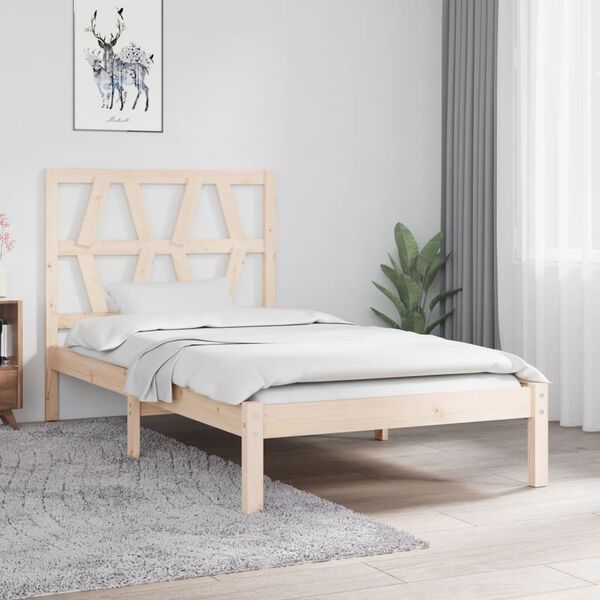 vidaXL Estructura de cama de madera maciza de pino 90x200 cm