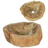 vidaXL Lavabo de piedra f&oacute;sil color crema 45x35x15 cm