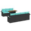 vidaXL Conjunto de sof&aacute; de jard&iacute;n 8 uds. Negro Polirat&aacute;n