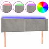 vidaXL Cabecero con LED de terciopelo gris claro 147x16x78/88 cm