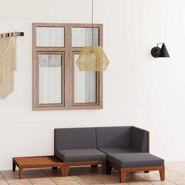 vidaXL Juego muebles de jard&iacute;n y cojines 4 pzas madera maciza acacia