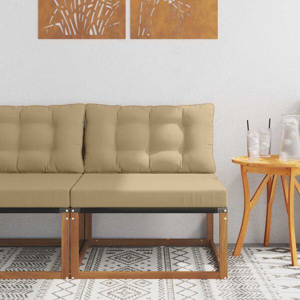 vidaXL Unidades de sof&aacute; seccional Madera de Acacia S&oacute;lida Natural