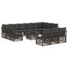 vidaXL Conjunto de sof&aacute;s de jard&iacute;n 14 pcs Gris rat&aacute;n sint&eacute;tico