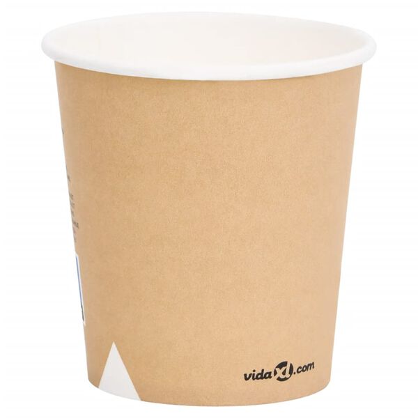 vidaXL Vasos de papel para caf&eacute; 100 uds marr&oacute;n 200 ml