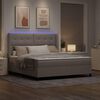 vidaXL Cama Box Spring LED con colch&oacute;n Taup&eacute; 180 x 200 cm tela