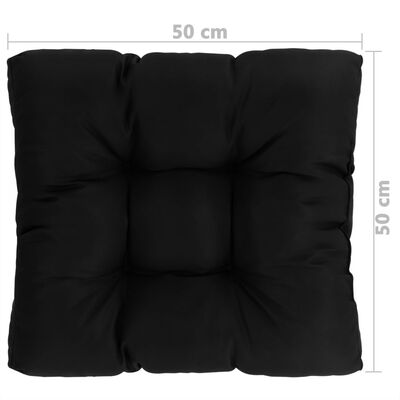 vidaXL Cojín de asiento de jardín de tela negro 50x50x10 cm