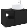 vidaXL Juego de muebles de ba&ntilde;o 2 uds. Negro Madera de ingenier&iacute;a