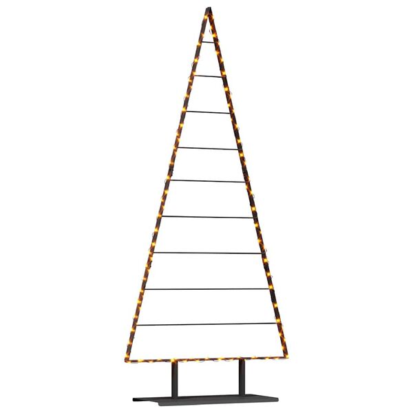vidaXL &Aacute;rbol de Navidad de metal con soporte Negro 210 cm Acero