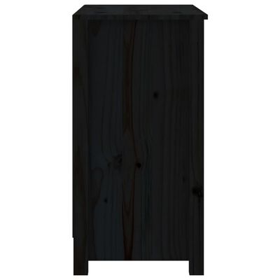 vidaXL Estantería madera maciza de pino negra 80x35x68 cm