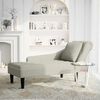 vidaXL Chaise longue con reposabrazos derecho terciopelo crema