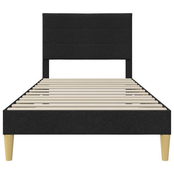 vidaXL Estructura de cama con cabecera Negro 90 x 190 cm tela
