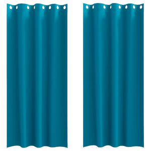vidaXL Cortinas Opacas con Anillas 2 uds. Tuquesa 245 x 140 cm