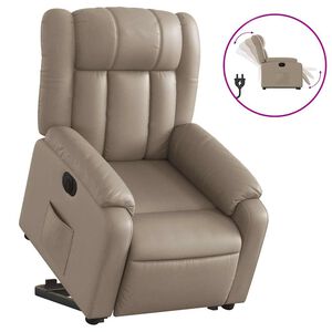 vidaXL Sill&oacute;n elevable el&eacute;ctrico cuero artificial capuchino