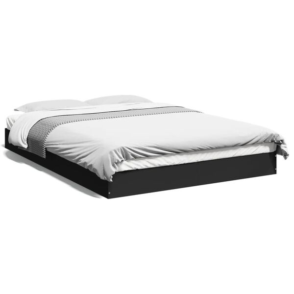 vidaXL Estructura de cama madera de ingenier&iacute;a negra 120x190 cm