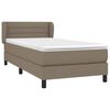 vidaXL Cama box spring con colch&oacute;n tela gris taupe 80x200 cm