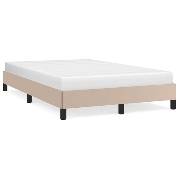 vidaXL Estructura cama sin colch&oacute;n cuero sint&eacute;tico capuchino 120x190cm