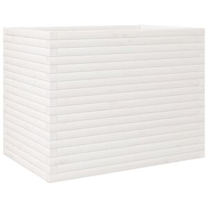 vidaXL Jardinera madera maciza de pino blanco 90x60x68,5 cm