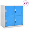 vidaXL Armarios taquilla 2 uds acero gris claro y azul 90x45x92,5 cm