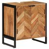 vidaXL Mueble de ba&ntilde;o madera maciza de acacia y hierro 55x35x60 cm