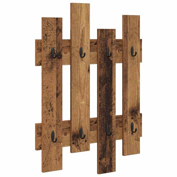 vidaXL Perchero de pared Madera vieja 60 x 3 x 82 cm