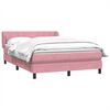 vidaXL Cama box spring con colch&oacute;n terciopelo rosa 160x210 cm