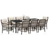 vidaXL Conjunto de Comedor de Jard&iacute;n 9 pcs Marr&oacute;n rat&aacute;n sint&eacute;tico