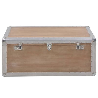 vidaXL Caja de almacenaje madera maciza abeto marrón 91x52x40 cm