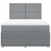 vidaXL Cama box spring con colch&oacute;n tela gris claro 140x200 cm
