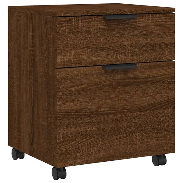 vidaXL Archivador ruedas madera contrachapada roble Sonoma 45x38x54 cm