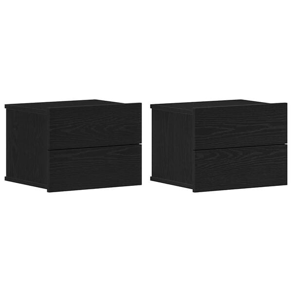 vidaXL Armario de Noche con caj&oacute;n 2 pcs Roble Negro 40 x 30 x 30 cm