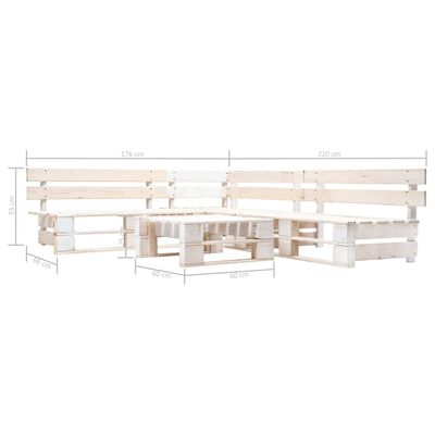vidaXL Set de muebles de jardín de palets 4 piezas madera blanco