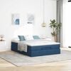 vidaXL Estructura de cama otomana con colch&oacute;n tela azul 140x190cm