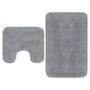 vidaXL Conjunto de alfombras de baño de tela 2 piezas gris