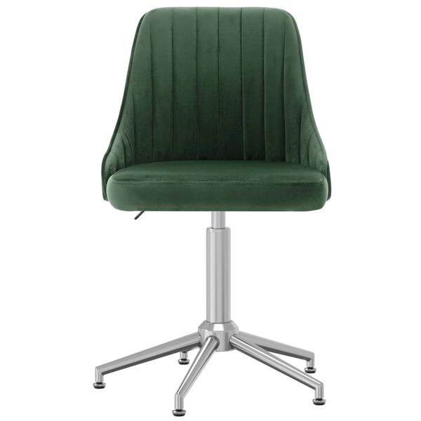 vidaXL Silla de comedor giratoria de terciopelo verde oscuro
