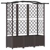 vidaXL Cama elevada con trellis y techo Marr&oacute;n 163 x 40 x 138 cm PP