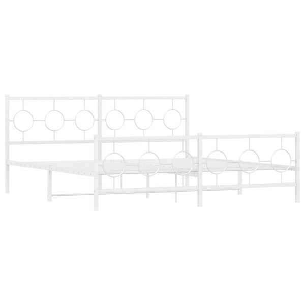 vidaXL Estructura cama sin colchón con estribo metal blanco 180x200 cm