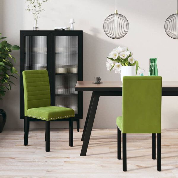 vidaXL Sillas de comedor 2 unidades de terciopelo verde claro