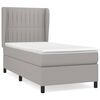 vidaXL Cama box spring con colch&oacute;n tela gris claro 100x200 cm