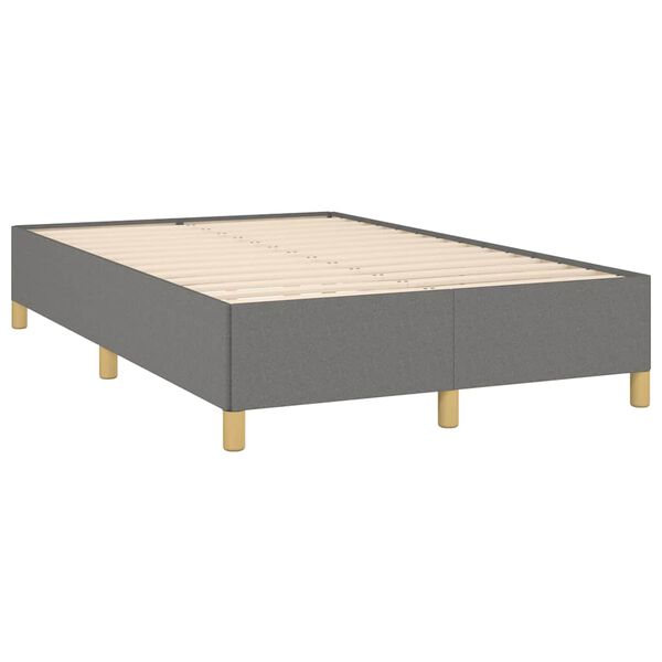 vidaXL Cama box spring con colch&oacute;n tela gris oscuro 120x190 cm