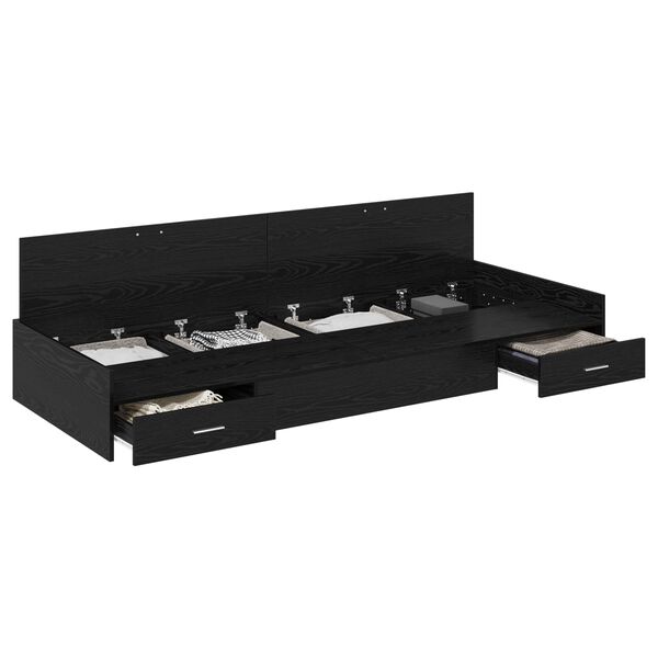 vidaXL Estructura de cama Roble Negro 80 x 200 cm Madera contrachapada