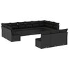 vidaXL Set de sof&aacute;s de jard&iacute;n y cojines 13 pzas rat&aacute;n sint&eacute;tico negro