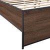vidaXL Estructura cama madera ingenier&iacute;a metal marr&oacute;n roble 140x190 cm